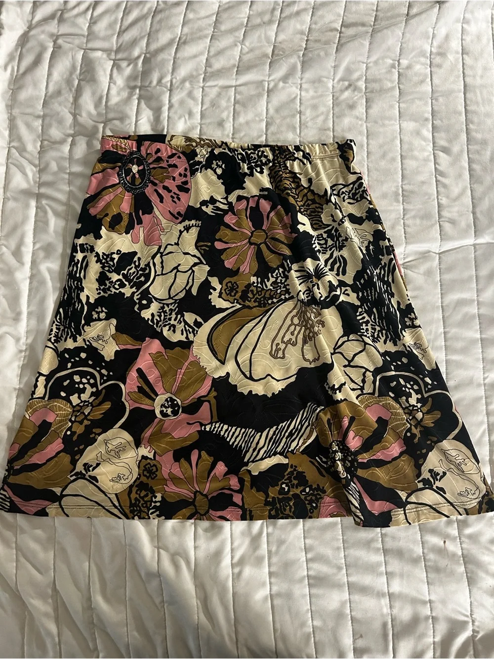 Brittany Black Petite Y2K Floral Mini Skirt PL Made in USA